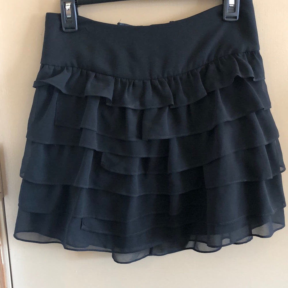 Black ruffle skirt